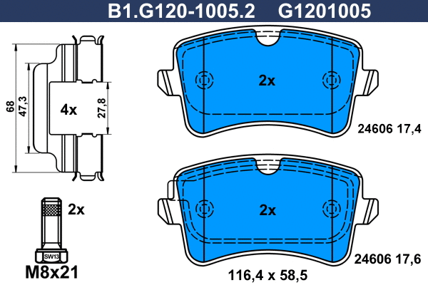 Brake Pad Set, disc brake (B1.G120-1005.2)