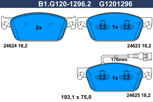 Brake Pad Set, disc brake (B1.G120-1296.2)