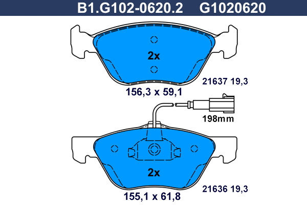 Brake Pad Set, disc brake (B1.G102-0620.2)