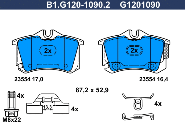 Brake Pad Set, disc brake (B1.G120-1090.2)