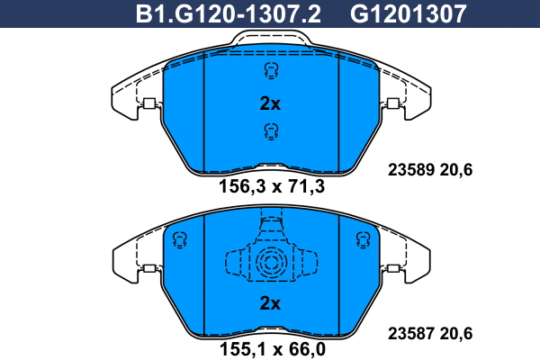Brake Pad Set, disc brake (B1.G120-1307.2)