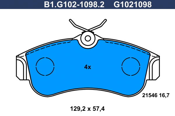 Brake Pad Set, disc brake (B1.G102-1098.2)