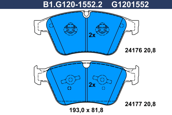 Brake Pad Set, disc brake (B1.G120-1552.2)