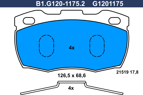 Brake Pad Set, disc brake (B1.G120-1175.2)
