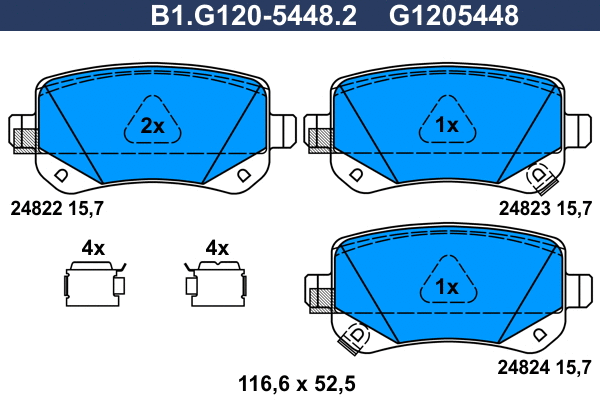 Brake Pad Set, disc brake (B1.G120-5448.2)
