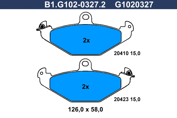 Brake Pad Set, disc brake (B1.G102-0327.2)
