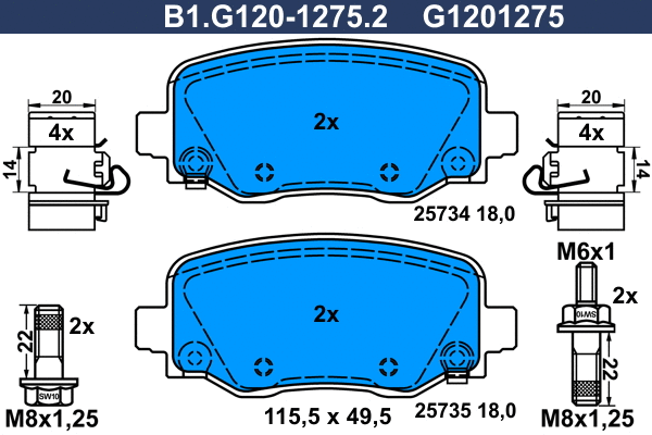 Brake Pad Set, disc brake (B1.G120-1275.2)