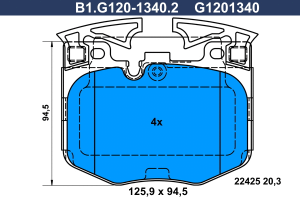 Brake Pad Set, disc brake (B1.G120-1340.2)