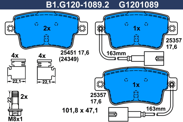 Brake Pad Set, disc brake (B1.G120-1089.2)
