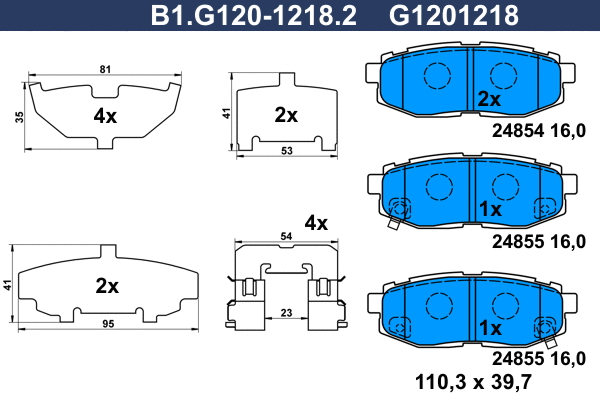 Brake Pad Set, disc brake (B1.G120-1218.2)