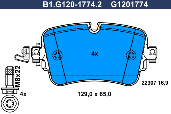 Brake Pad Set, disc brake (B1.G120-1774.2)