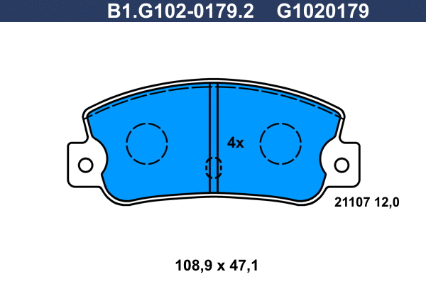 Brake Pad Set, disc brake (B1.G102-0179.2)