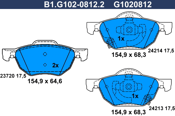 Brake Pad Set, disc brake (B1.G102-0812.2)