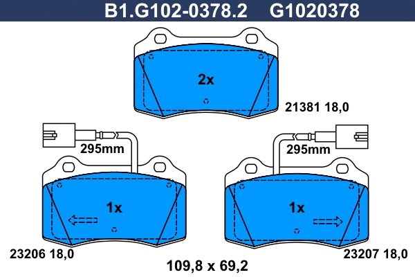Brake Pad Set, disc brake (B1.G102-0378.2)