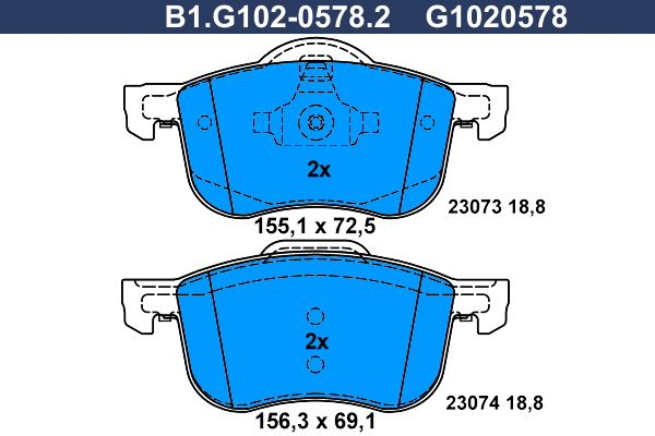 Brake Pad Set, disc brake (B1.G102-0578.2)