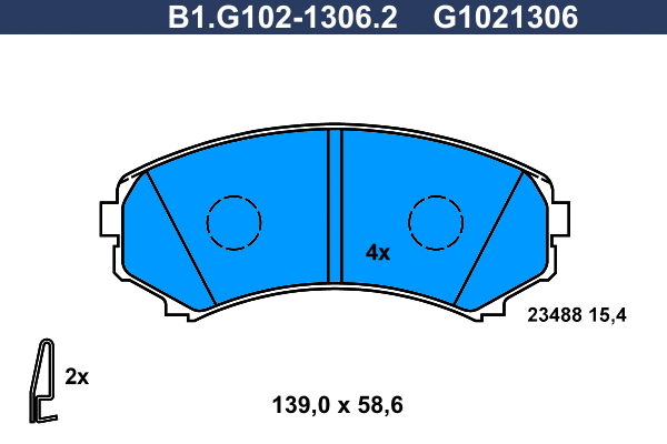 Brake Pad Set, disc brake (B1.G102-1306.2)