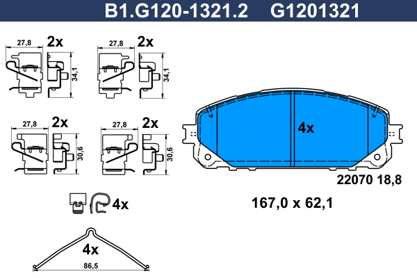 Brake Pad Set, disc brake (B1.G120-1321.2)