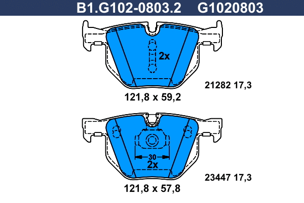 Brake Pad Set, disc brake (B1.G102-0803.2)