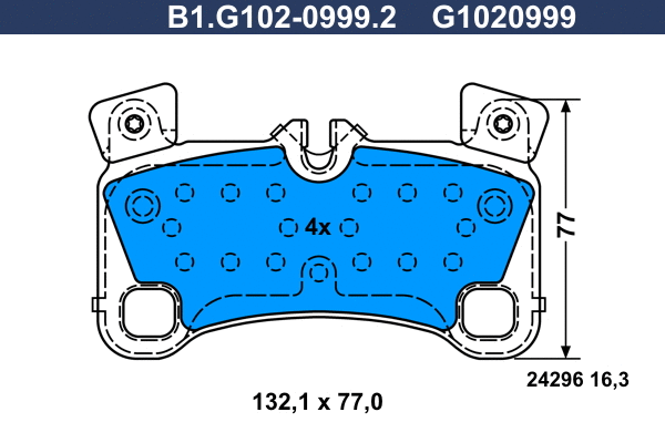 Brake Pad Set, disc brake (B1.G102-0999.2)