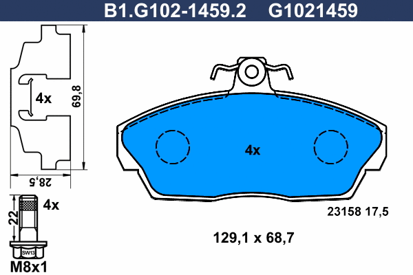 Brake Pad Set, disc brake (B1.G102-1459.2)