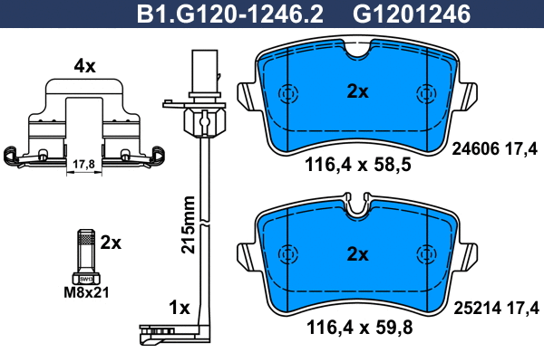Brake Pad Set, disc brake (B1.G120-1246.2)