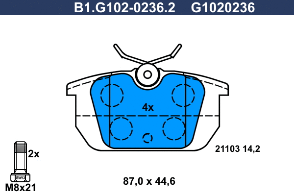 Brake Pad Set, disc brake (B1.G102-0236.2)