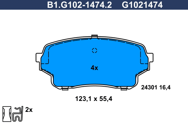 Brake Pad Set, disc brake (B1.G102-1474.2)