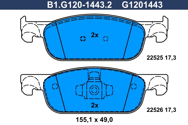 Brake Pad Set, disc brake (B1.G120-1443.2)