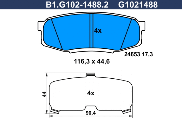 Brake Pad Set, disc brake (B1.G102-1488.2)