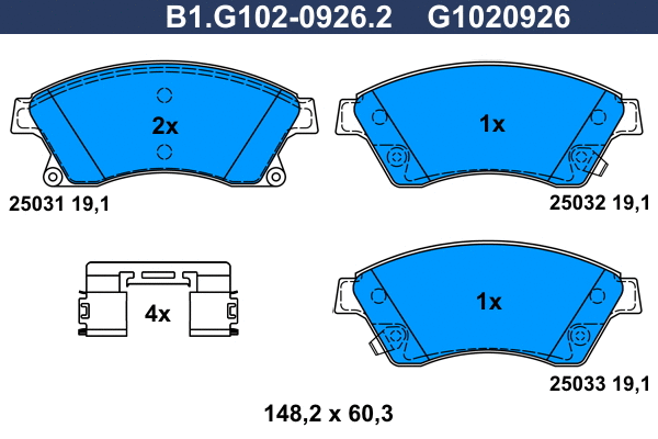 Brake Pad Set, disc brake (B1.G102-0926.2)