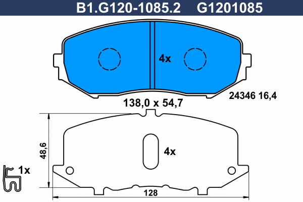 Brake Pad Set, disc brake (B1.G120-1085.2)