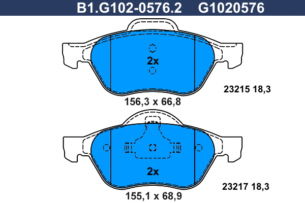 Brake Pad Set, disc brake (B1.G102-0576.2)