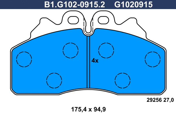Brake Pad Set, disc brake (B1.G102-0915.2)