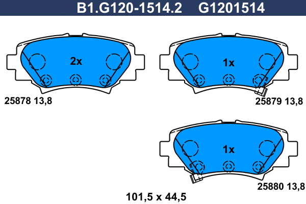 Brake Pad Set, disc brake (B1.G120-1514.2)