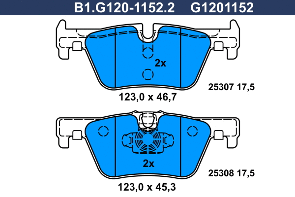 Brake Pad Set, disc brake (B1.G120-1152.2)