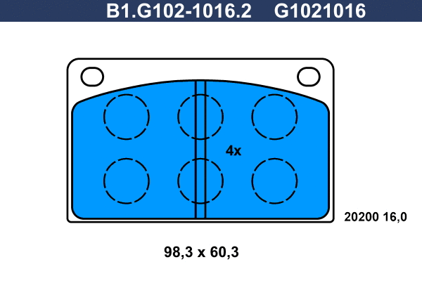 Brake Pad Set, disc brake (B1.G102-1016.2)