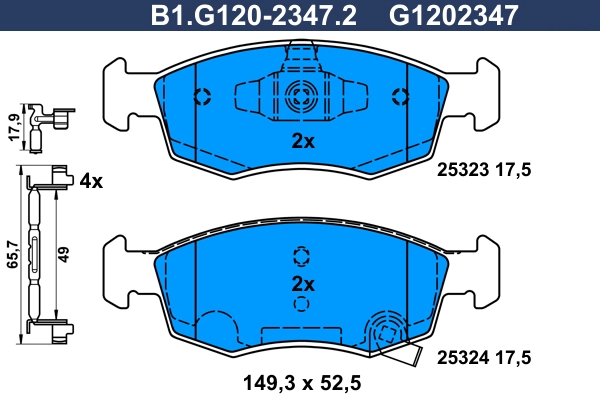 Brake Pad Set, disc brake (B1.G120-2347.2)