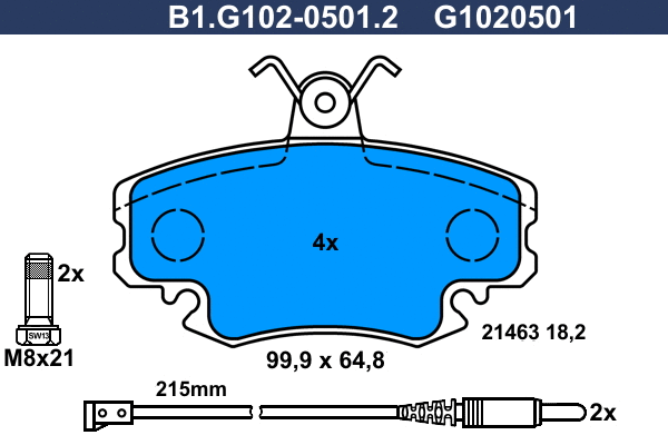 Brake Pad Set, disc brake (B1.G102-0501.2)