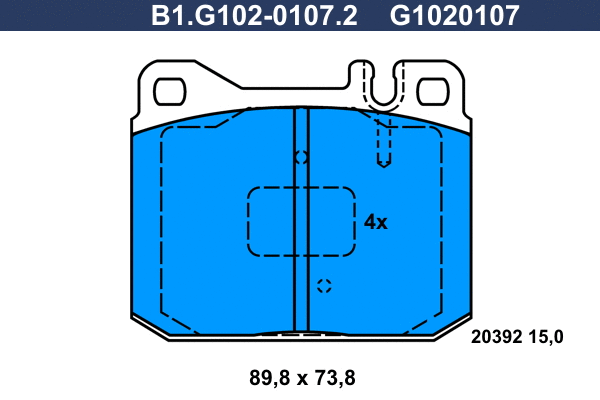 Brake Pad Set, disc brake (B1.G102-0107.2)
