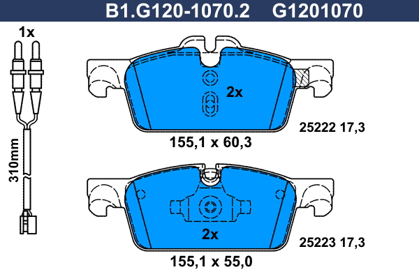 Brake Pad Set, disc brake (B1.G120-1070.2)