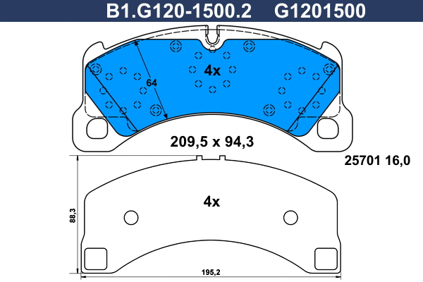 Brake Pad Set, disc brake (B1.G120-1500.2)
