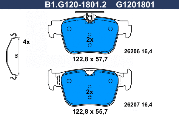 Brake Pad Set, disc brake (B1.G120-1801.2)