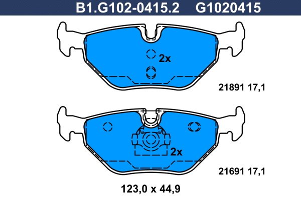 Brake Pad Set, disc brake (B1.G102-0415.2)