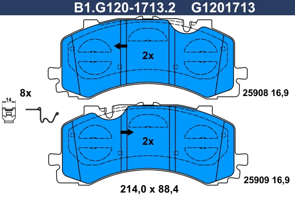 Brake Pad Set, disc brake (B1.G120-1713.2)
