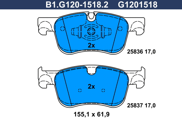 Brake Pad Set, disc brake (B1.G120-1518.2)