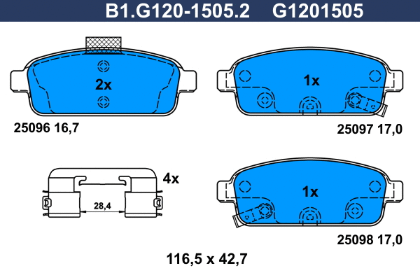 Brake Pad Set, disc brake (B1.G120-1505.2)