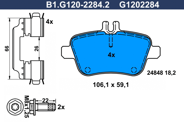 Brake Pad Set, disc brake (B1.G120-2284.2)