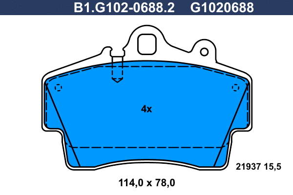 Brake Pad Set, disc brake (B1.G102-0688.2)