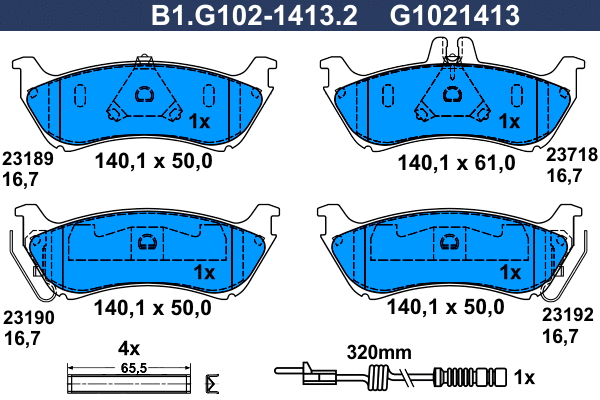 Brake Pad Set, disc brake (B1.G102-1413.2)