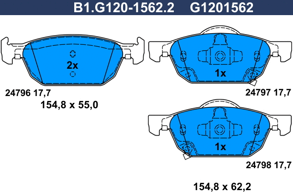 Brake Pad Set, disc brake (B1.G120-1562.2)